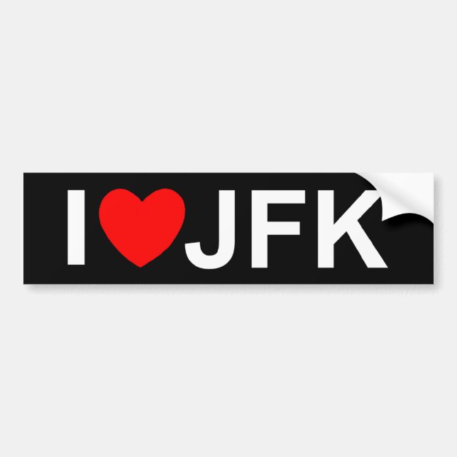 Pegatina Para Coche Amo (corazón) JFK (Frente)