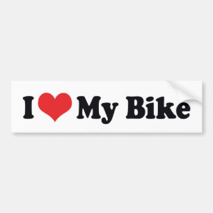 Pegatina Para Coche Amo corazón mi bicicleta - Amante de bicicleta mot