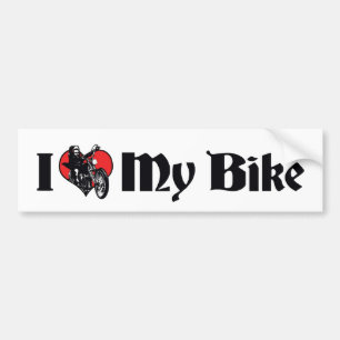Pegatina Para Coche Amo corazón mi bicicleta - Amante de bicicleta mot