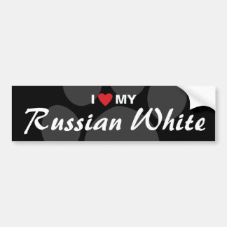 Pegatina Para Coche Amo (corazón) mi blanco ruso