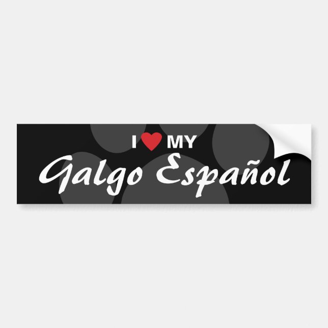Pegatina Para Coche Amo (corazón) mi Galgo Espanol (Frente)