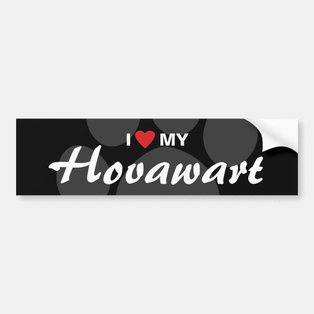 Pegatina Para Coche Amo (corazón) mi Hovawart (Frente)