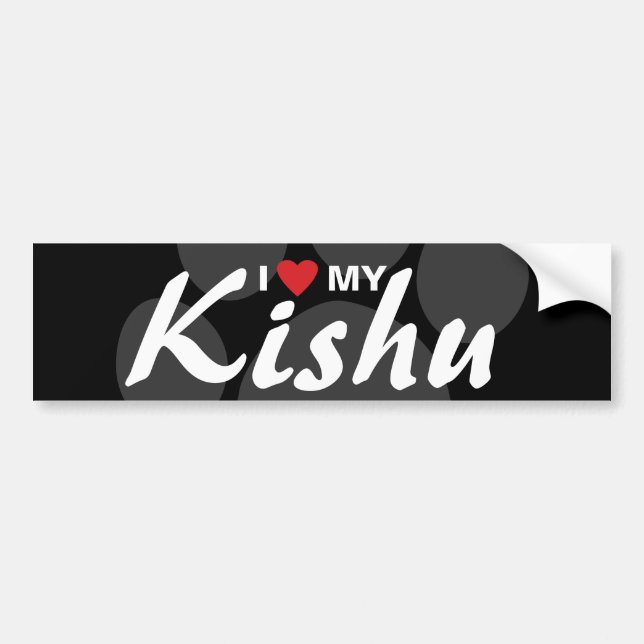 Pegatina Para Coche Amo (corazón) mi Kishu (Frente)