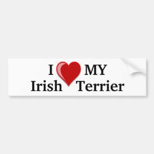 Pegatina Para Coche Amo (corazón) mi perro de Terrier irlandés