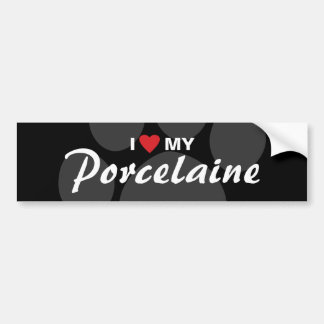 Pegatina Para Coche Amo (corazón) mi Porcelaine