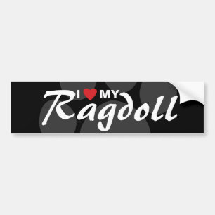 Pegatina Para Coche Amo (corazón) mi Ragdoll