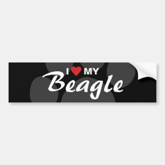 Pegatina Para Coche Amo (corazón) mi raza del beagle