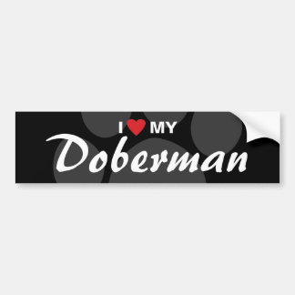 Pegatina Para Coche Amo (corazón) mi raza del Doberman