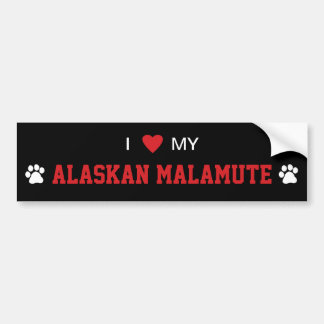 Pegatina Para Coche Amo (corazón) mi raza del perro del Malamute de
