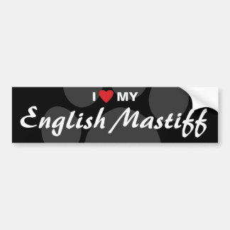 Pegatina Para Coche Amo (corazón) mi raza inglesa del mastín