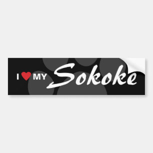 Pegatina Para Coche Amo (corazón) mi Sokoke