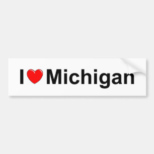 Pegatina Para Coche Amo (corazón) Michigan