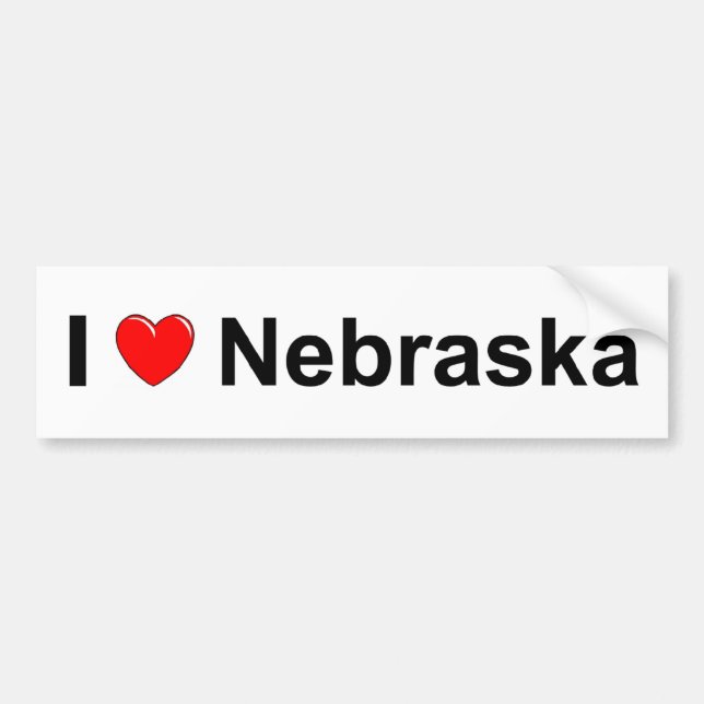 Pegatina Para Coche Amo (corazón) Nebraska (Frente)