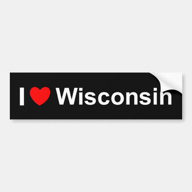 Pegatina Para Coche Amo (corazón) Wisconsin (Frente)