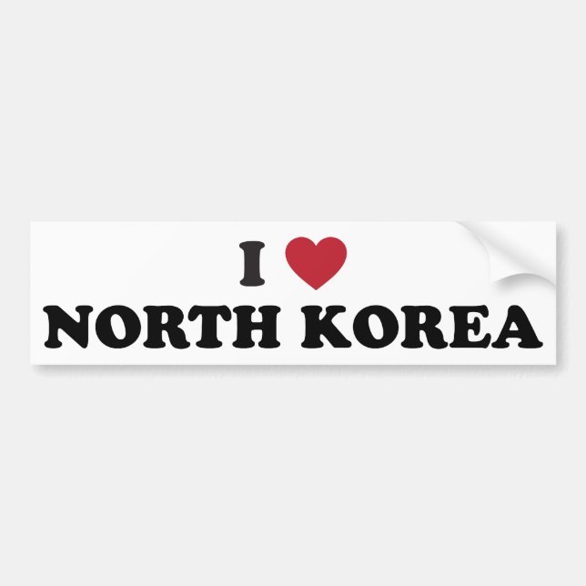 Pegatina Para Coche Amo Corea del Norte (Frente)