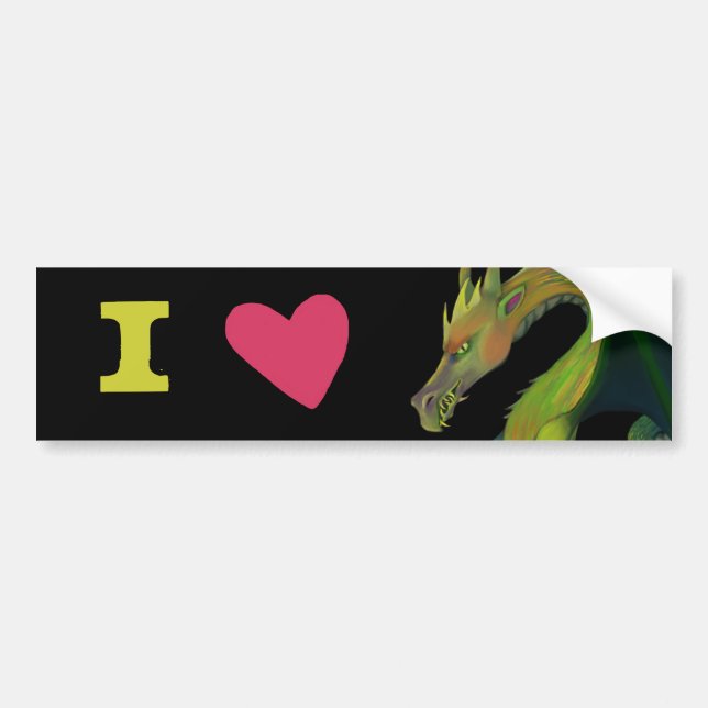 Pegatina Para Coche Amo dragones (Frente)