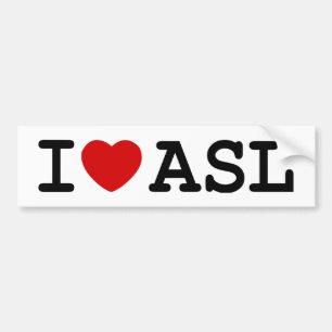 Pegatina Para Coche Amo el ASL