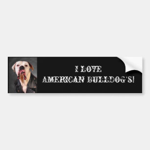 Pegatina Para Coche ¡Amo el bulldog americano!