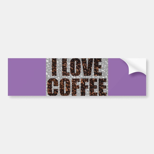 Pegatina Para Coche Amo el café (Frente)