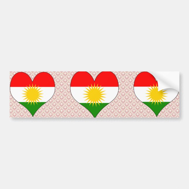 Pegatina Para Coche Amo el Kurdistan (Frente)