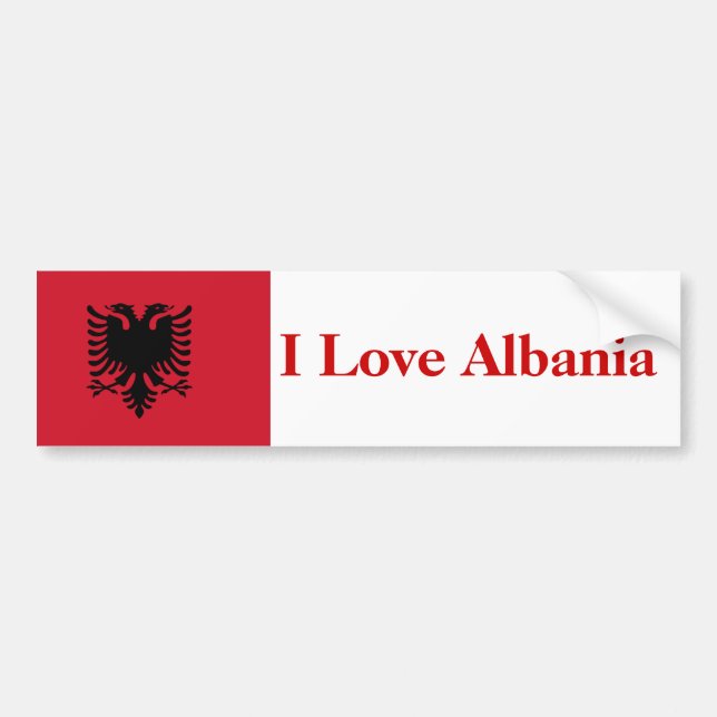 Pegatina Para Coche Amo el parachoque de Albania (Frente)