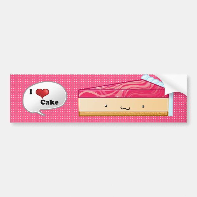 Pegatina Para Coche Amo el pastel de queso (Frente)