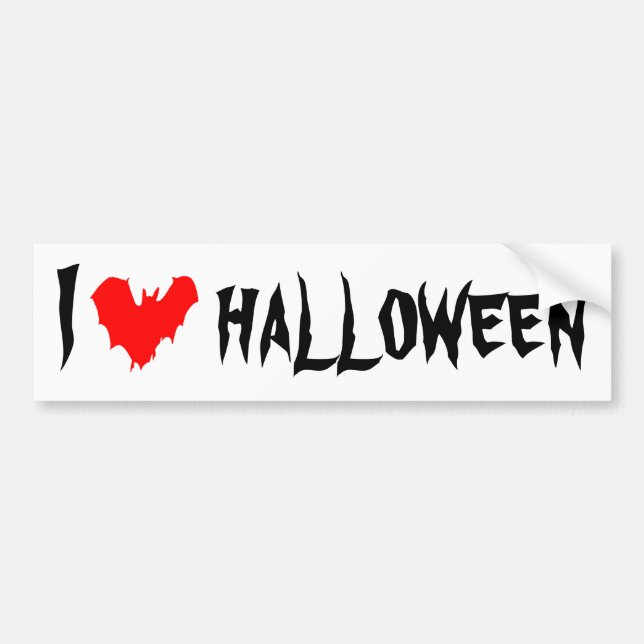 Pegatina Para Coche Amo el personalizable divertido de Halloween (Frente)