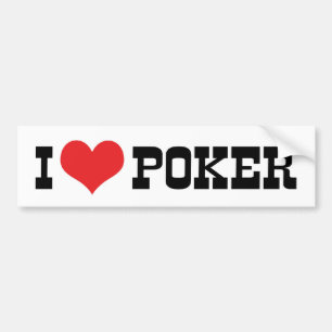 Pegatina Para Coche Amo el Poker del Corazón - Texas Holdem Lover