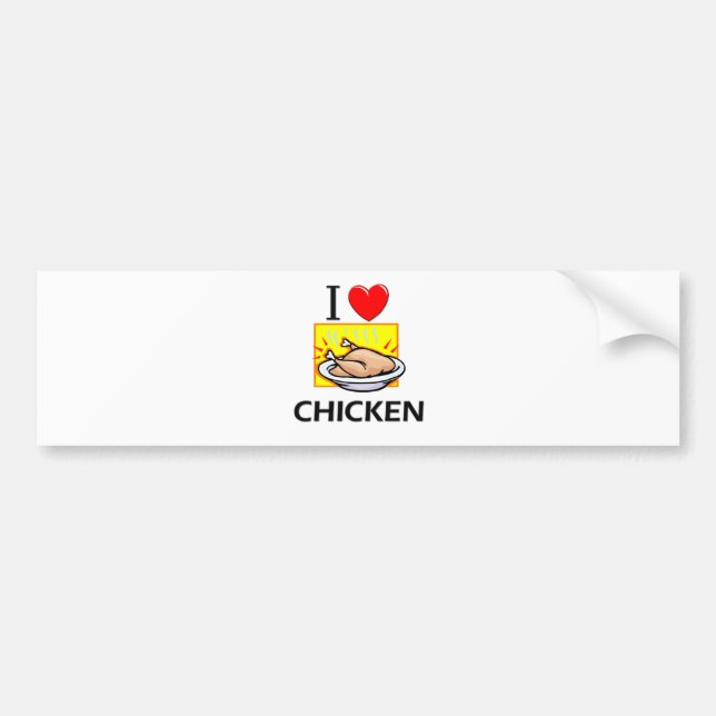 Pegatina Para Coche Amo el pollo (Frente)