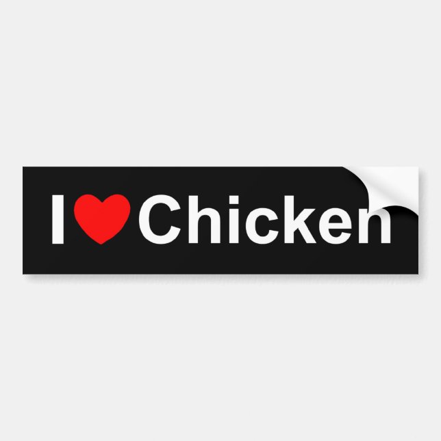 Pegatina Para Coche Amo el pollo (del corazón) (Frente)