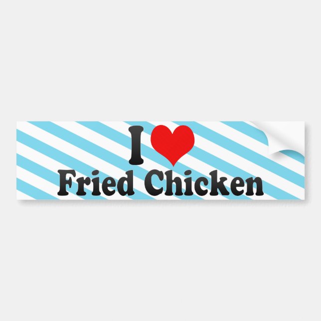 Pegatina Para Coche Amo el pollo frito (Frente)