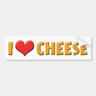 Pegatina Para Coche Amo el queso de corazón - Amante de los lácteos