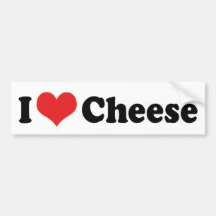 Pegatina Para Coche Amo el queso Heart - Amante de los lácteos