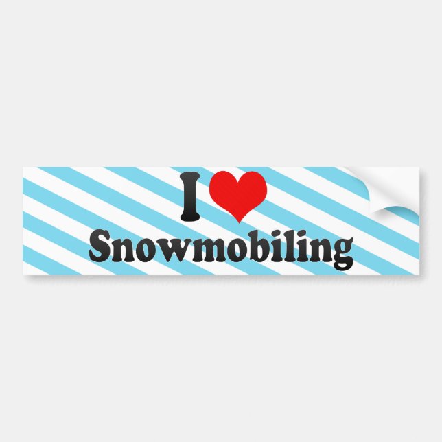 Pegatina Para Coche Amo el Snowmobiling (Frente)