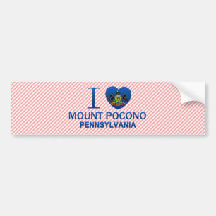 Pegatina Para Coche Amo el soporte Pocono, PA