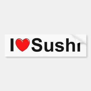 Pegatina Para Coche Amo el sushi (del corazón)