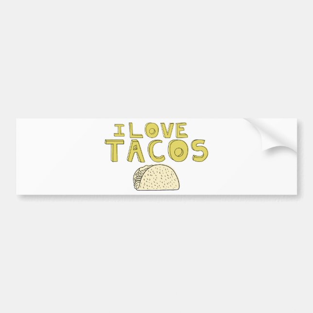 PEGATINA PARA COCHE AMO EL TACOS (Frente)