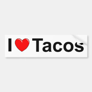 Pegatina Para Coche Amo el Tacos (del corazón)