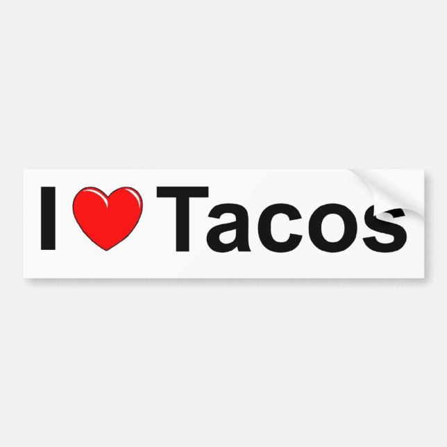 Pegatina Para Coche Amo el Tacos (del corazón) (Frente)