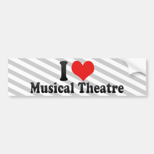 Pegatina Para Coche Amo el teatro musical