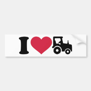 Pegatina Para Coche Amo el tractor