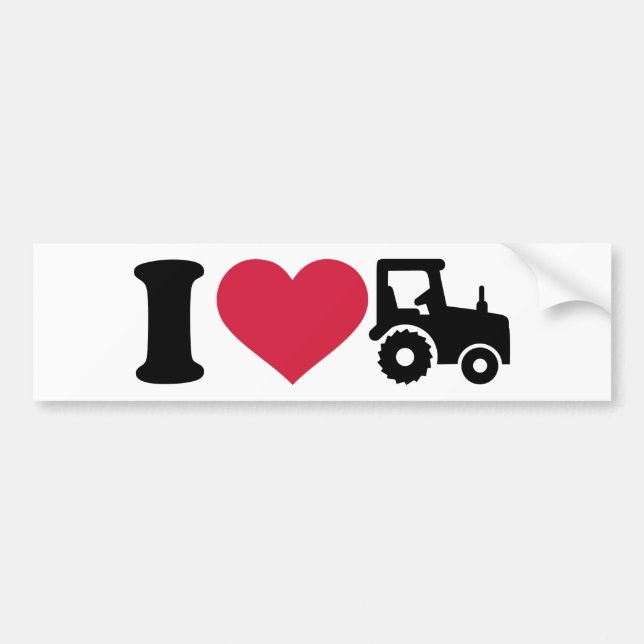 Pegatina Para Coche Amo el tractor (Frente)