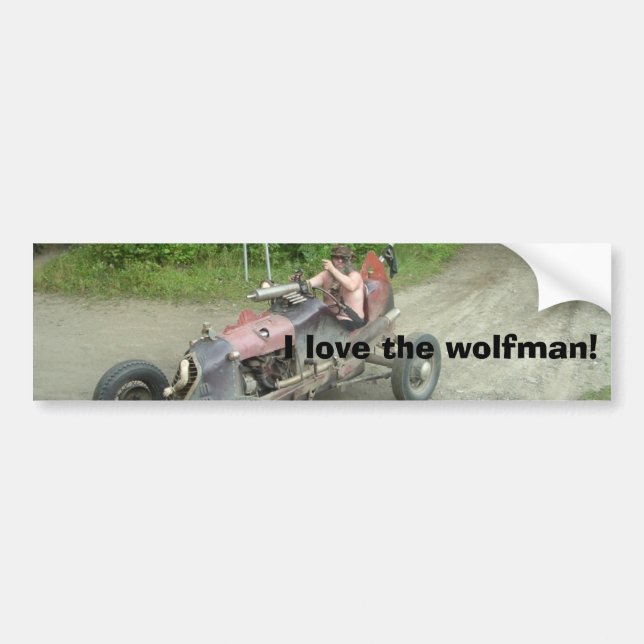 Pegatina Para Coche ¡Amo el wolfman! (Frente)