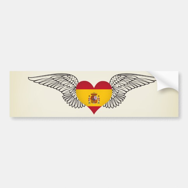 Pegatina Para Coche Amo España - alas (Frente)