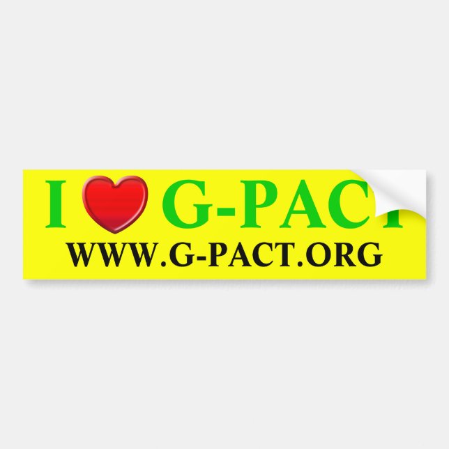 Pegatina Para Coche Amo G-PACT.org (Frente)