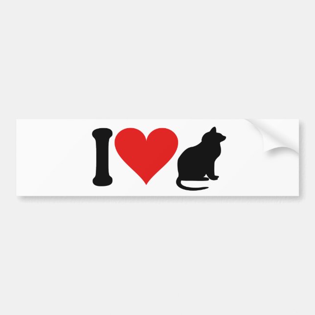 Pegatina Para Coche Amo gatos * (Frente)