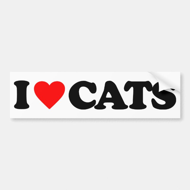 PEGATINA PARA COCHE AMO GATOS (Frente)