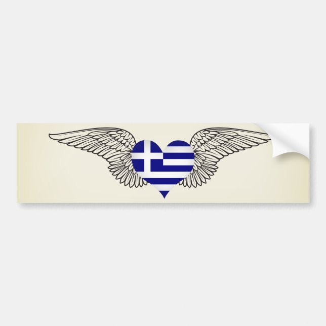 Pegatina Para Coche Amo Grecia - alas (Frente)