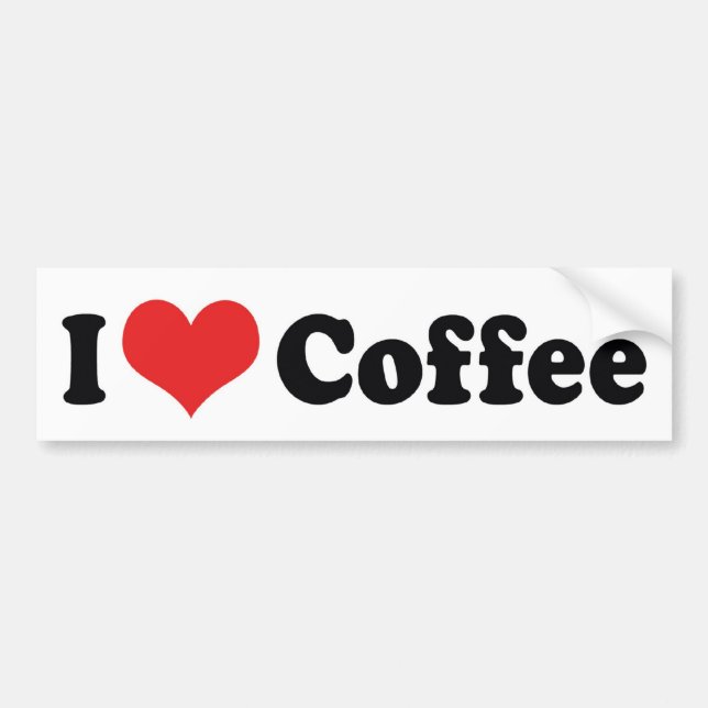 Pegatina Para Coche Amo Heart Coffee - Amante de la cafeína de Java (Frente)