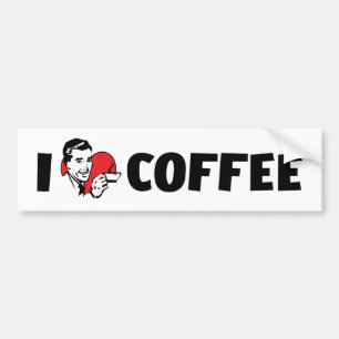 Pegatina Para Coche Amo Heart Coffee - Amante de la cafeína de Java